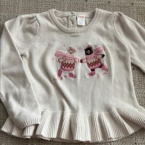 Gymboree Cream Sweater with Skating Bears